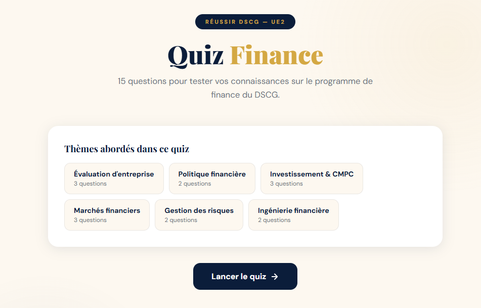 Quizz DSCG Finance