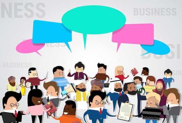 Groupe de gens d'affaires dessin animé Mix