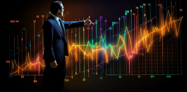 Growth technologie données finance échange d'affaires marketing graphique écran d'action graphique d'investissement de l'investisseur